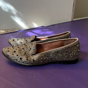 Punk flats with spikes and beading